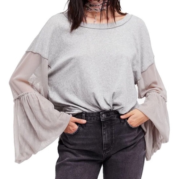 Free People Still Got It Boho Oversized Bell Sleeves Top - Picture 10 of 10